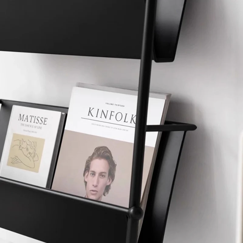 Modern Minimalist Ellipse Iron Bookshelf 4-Tier For Living Room