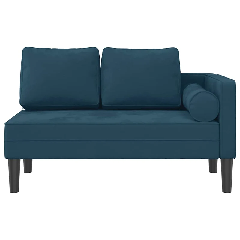 Chaise lounge com almofadões veludo azul