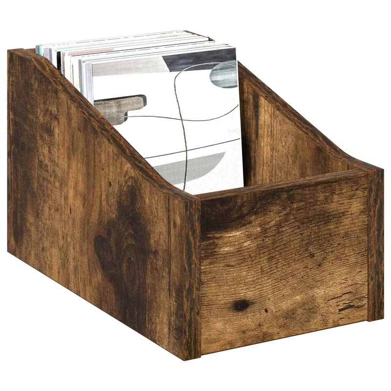 Caixa de Discos LP Carvalho Fumado 18 x 32 x 18 cm
