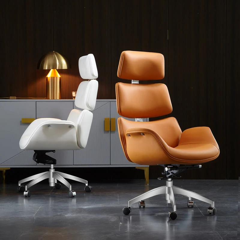 Contemporary Luxury Microfiber Leather Faux Leather Cowhide Leather Contact Surface Rectangular Segmented Back Desk Chair Armrest For Home Office