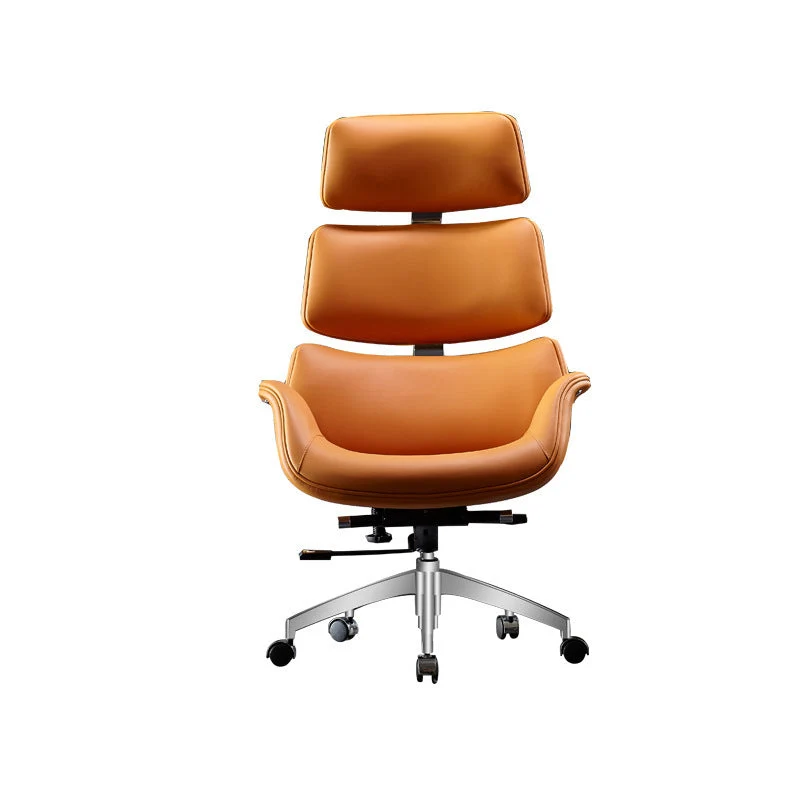 Contemporary Luxury Microfiber Leather Faux Leather Cowhide Leather Contact Surface Rectangular Segmented Back Desk Chair Armrest For Home Office