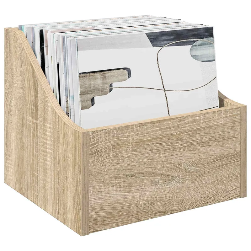 Caixa de Discos LP Carvalho Sonoma 37 x 33 x 32 cm