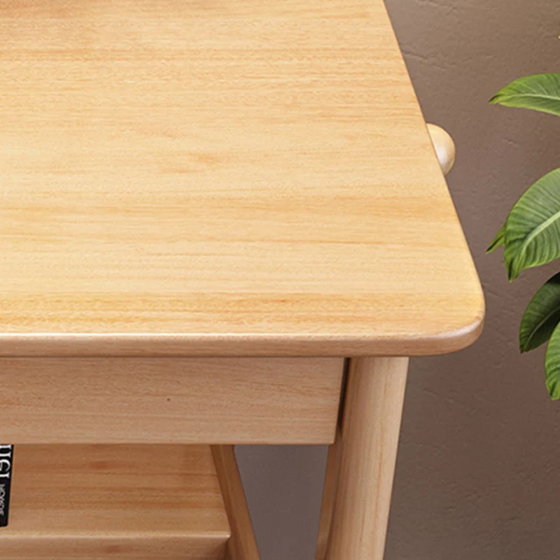 Traditional Chinese Rounded Rectangular Corner Design Solid Wood Solid Wood Plywood Desk & Chair Set For Bedroom
