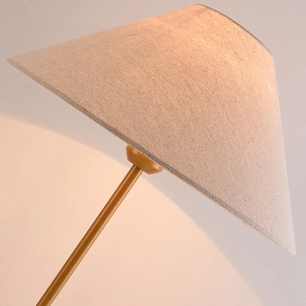 Modern Minimalist Conical Trapezoidal Warm Atmosphere Iron Fabric 1-Light Table Lamp For Bedroom