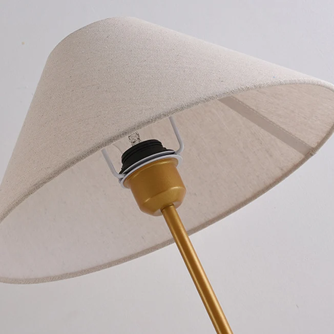 Modern Minimalist Conical Trapezoidal Warm Atmosphere Iron Fabric 1-Light Table Lamp For Bedroom