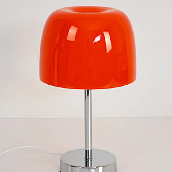 Modern Minimalist Mushroom Cylinder Glass Iron LED Table Lamp For Bedroom