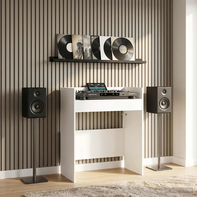 Mesa de DJ Branco 102 x 45 x 102 cm Derivados de Madeira