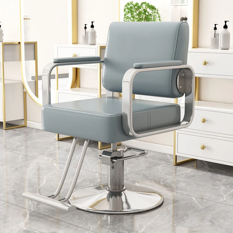 Modern Minimalist Stainless Steel Iron Electroplated Silver Faux Nappa Leather Sponge Chair Backrest Armrest Swivel For Living Room