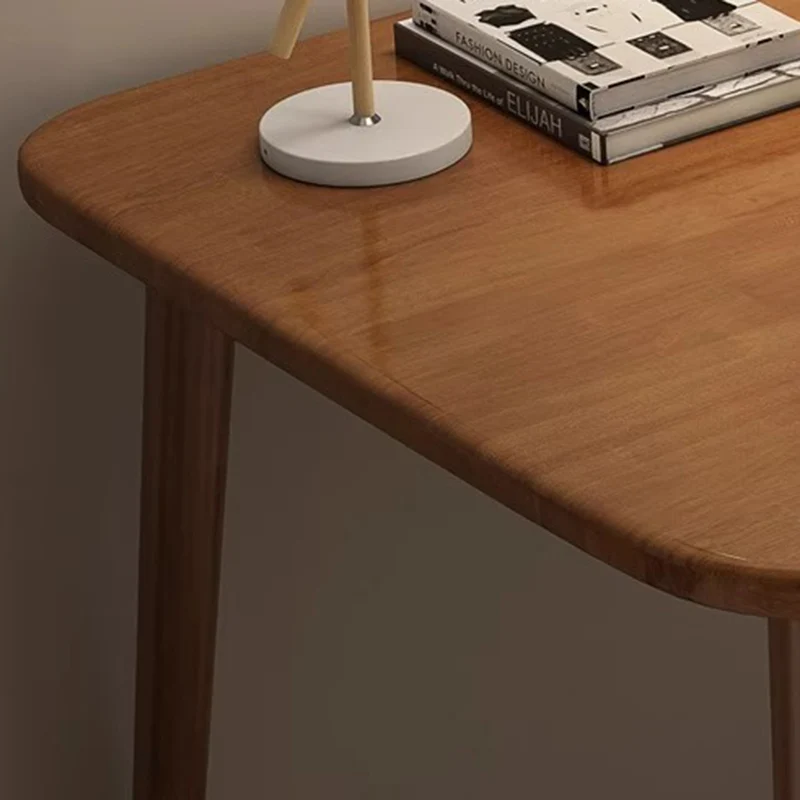 Modern Minimalist Rectangular Rubberwood Desks 4- Leg For Home Office