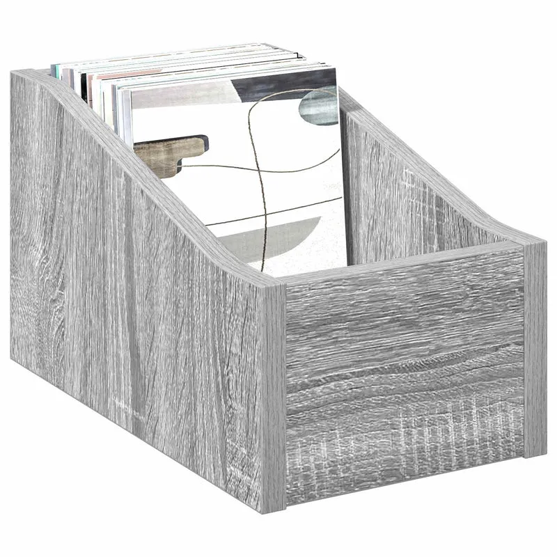 Caixa de Discos LP Sonoma cinzento 18 x 32 x 18 cm