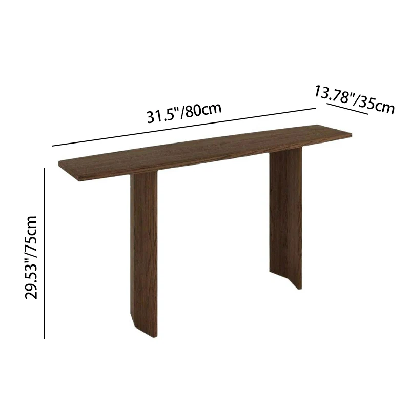 Modern Minimalist Rectangular Pine Wood Ash Wood Console Table 1-Tier For Entryway