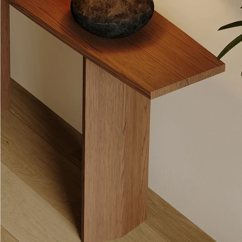 Modern Minimalist Rectangular Pine Wood Ash Wood Console Table 1-Tier For Entryway