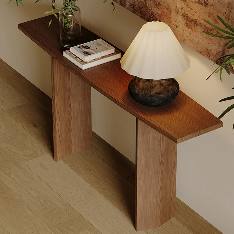 Modern Minimalist Rectangular Pine Wood Ash Wood Console Table 1-Tier For Entryway