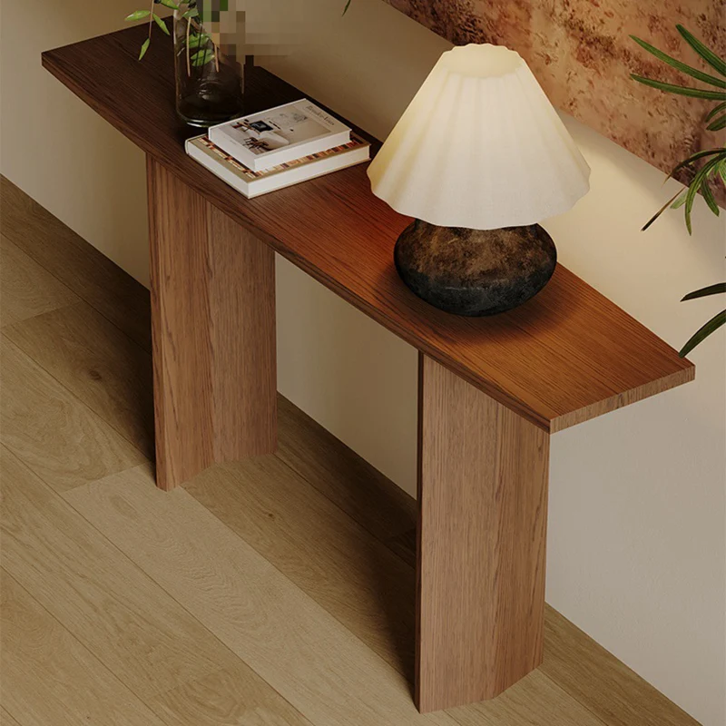 Modern Minimalist Rectangular Pine Wood Ash Wood Console Table 1-Tier For Entryway