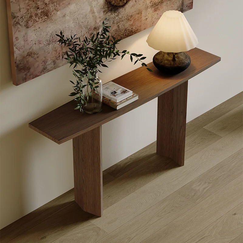 Modern Minimalist Rectangular Pine Wood Ash Wood Console Table 1-Tier For Entryway