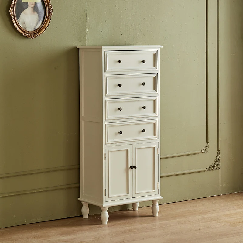 Modern Minimalist Solid Wood Rectangular Storage Cabinet 3/4-Drawer For Living Room