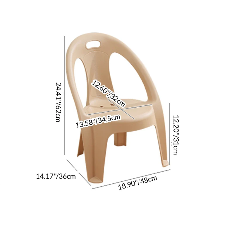 Modern Minimalist Round PP Stackable Backrest Armrest Kids Chair For Living Room