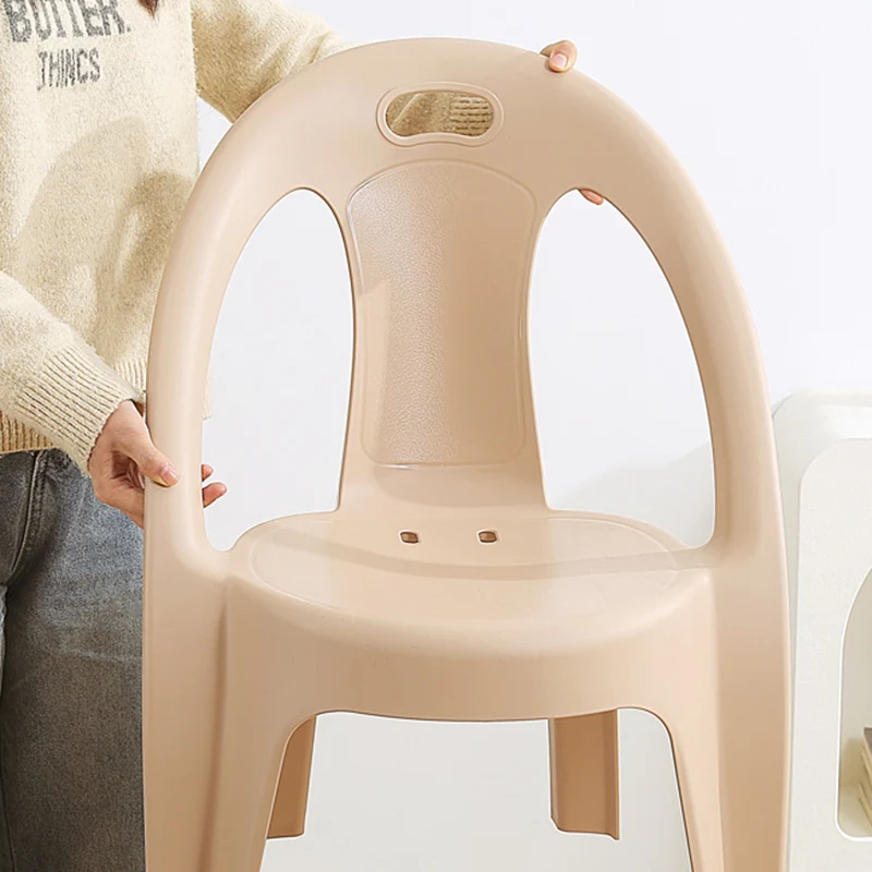 Modern Minimalist Round PP Stackable Backrest Armrest Kids Chair For Living Room