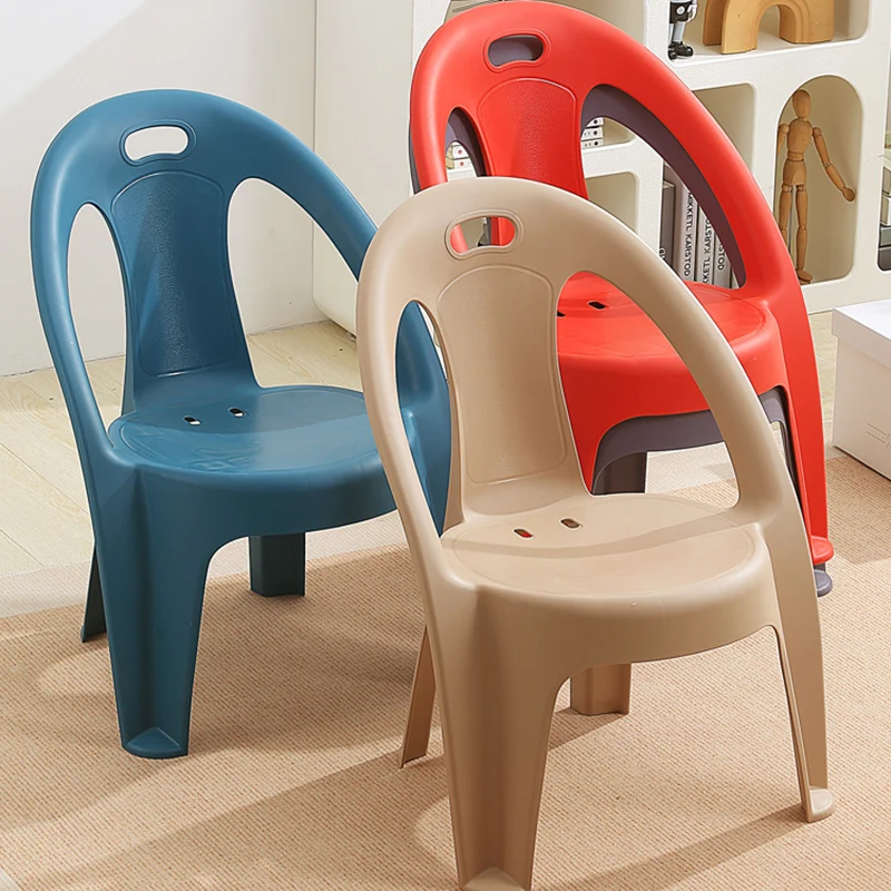 Modern Minimalist Round PP Stackable Backrest Armrest Kids Chair For Living Room