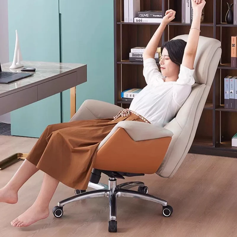 Modern Simplicity Microfiber Leather Cowhide Cotton Steel Rectangular Liftable Desk Chair Backrest Armrest For Home Office