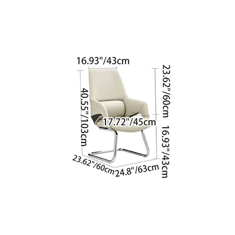Modern Simplicity Silicone Leather Aluminum Alloy Sponge Rectangular Desk Chair Armrest Headrest Reclining For Home Office