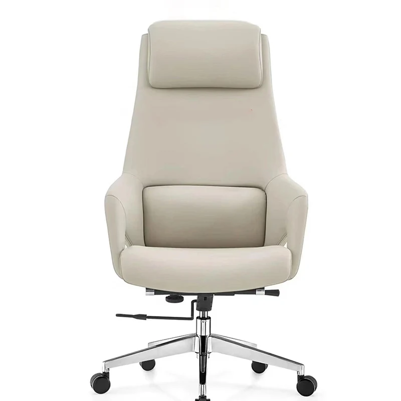 Modern Simplicity Silicone Leather Aluminum Alloy Sponge Rectangular Desk Chair Armrest Headrest Reclining For Home Office