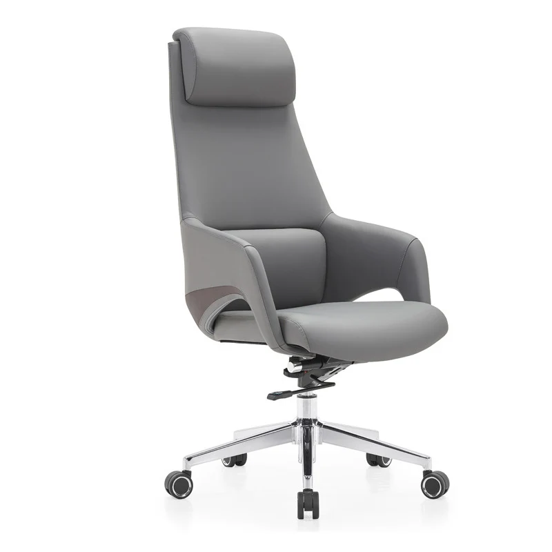 Modern Simplicity Silicone Leather Aluminum Alloy Sponge Rectangular Desk Chair Armrest Headrest Reclining For Home Office