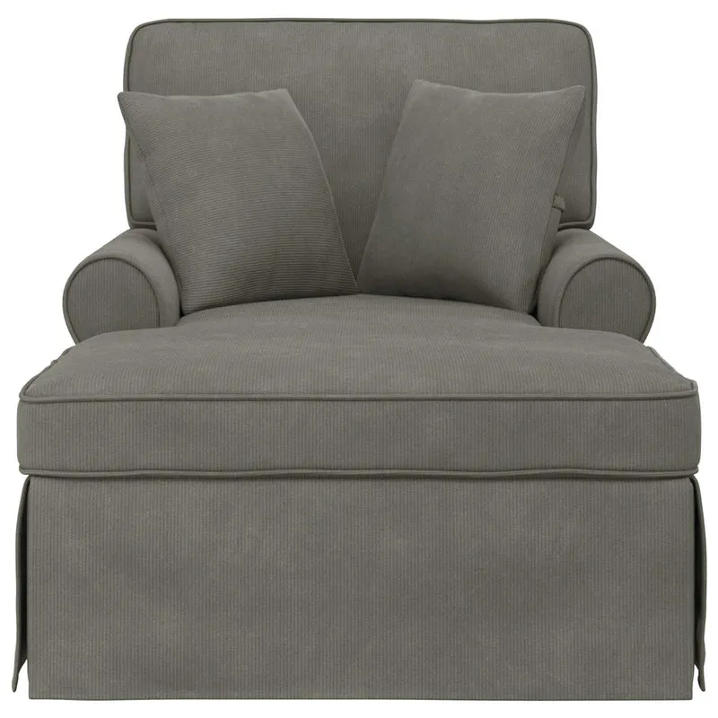Chaise Lounge com Saia 3 unid. Cinzento-claro 91 x 157 x 91 cm