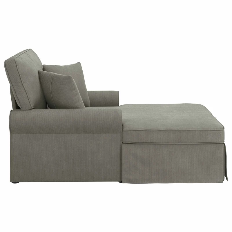 Chaise Lounge com Saia 3 unid. Cinzento-claro 91 x 157 x 91 cm