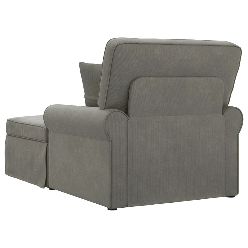 Chaise Lounge com Saia 3 unid. Cinzento-claro 91 x 157 x 91 cm