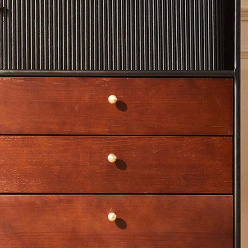 Traditional Vintage Solid Wood Rectangular Storage Cabinet With 4 Drawers For Bedroom & Living Room