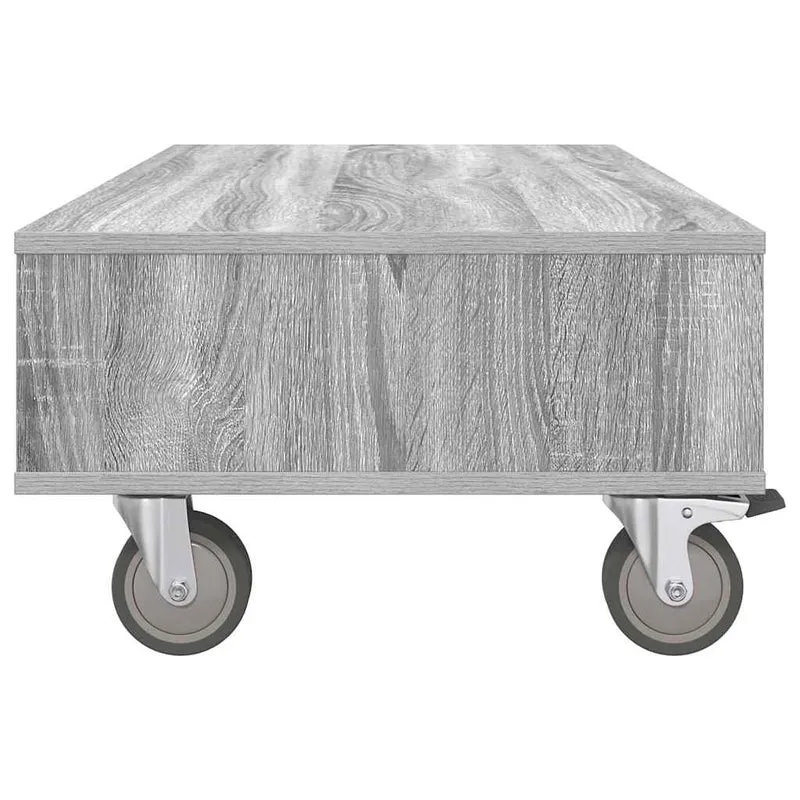 Mesa Lateral com Rodas Cinzento Sonoma 90 x 50 x 30 cm