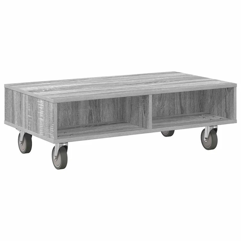 Mesa Lateral com Rodas Cinzento Sonoma 90 x 50 x 30 cm