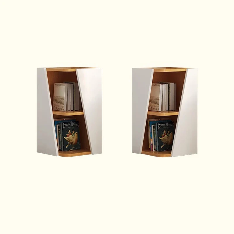 Modern Minimalist Triangle MDF Compact Corner Bookcase 2/4/6-Tier Storage Rack For Home Office