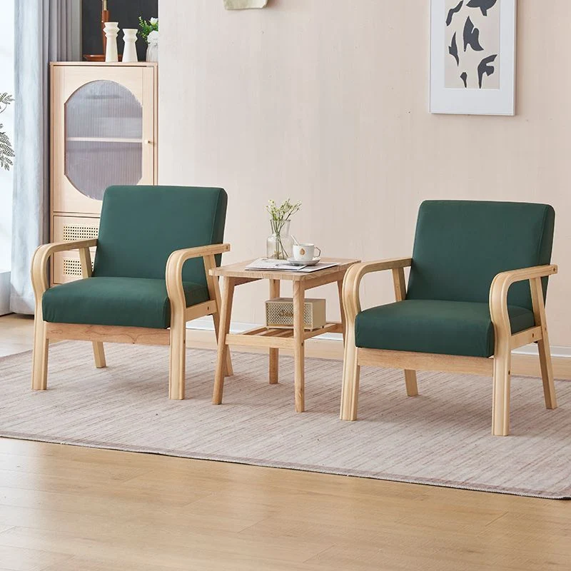 Modern Minimalist Pine Solid Wood Plywood Medium Density Fiberboard PU Leather Latex Beads Table & Chair Set for Living Room