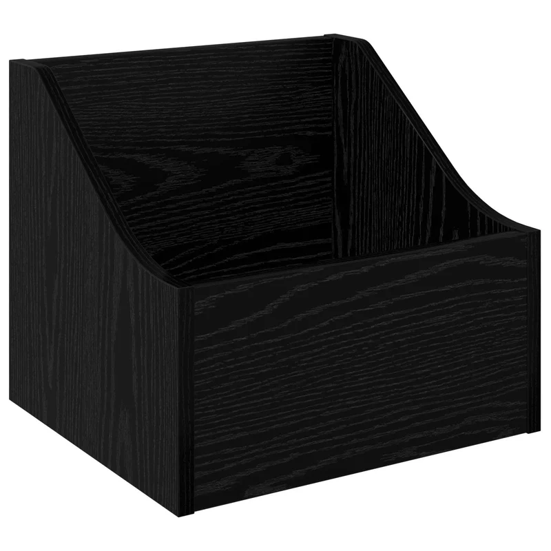 Caixa de Discos LP Carvalho Preto 37 x 33 x 32 cm