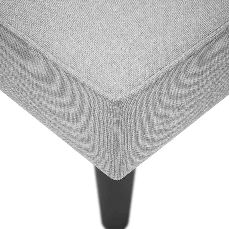Chaise lounge com apoio de braço direito em tecido cinzento nuvem