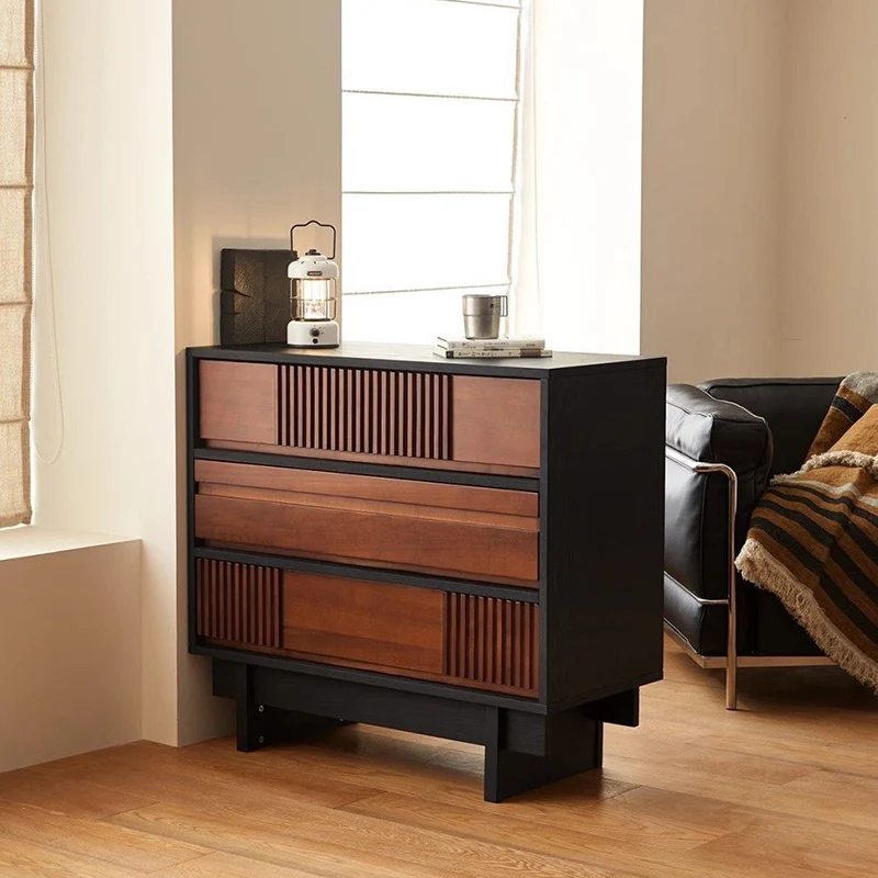 Traditional French Plywood Rectangular Narrow Console Table Storage Cabinet 3-Drawer For Entryway