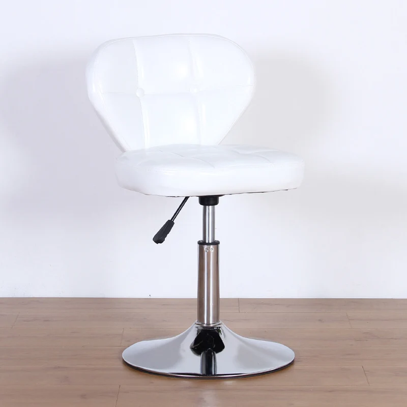 Contemporary Nordic Square PU Leather Plywood Steel Swivel Desk Chair Backrest Armless For Study