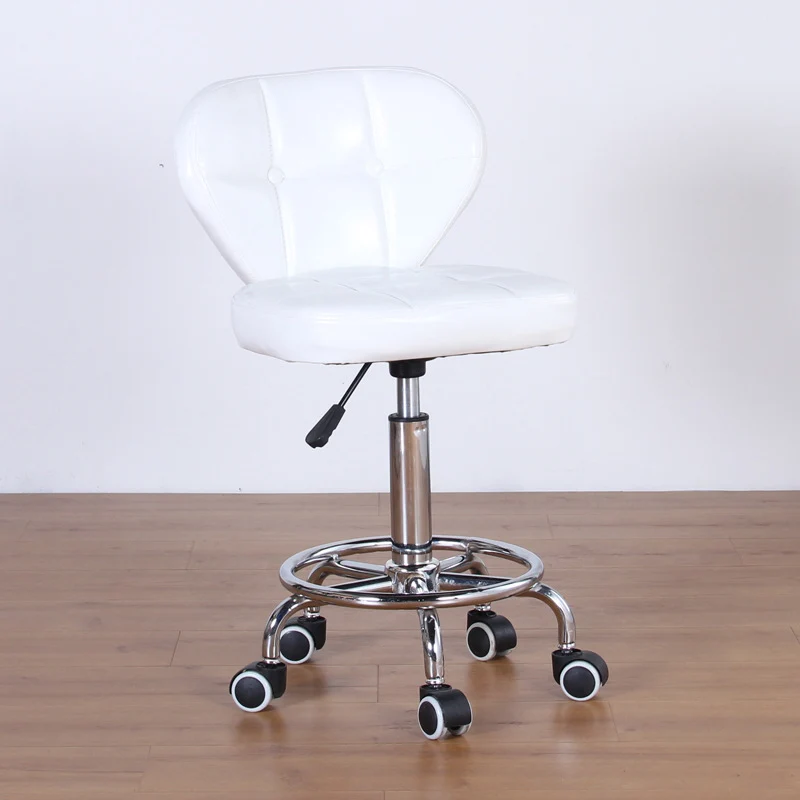 Contemporary Nordic Square PU Leather Plywood Steel Swivel Desk Chair Backrest Armless For Study