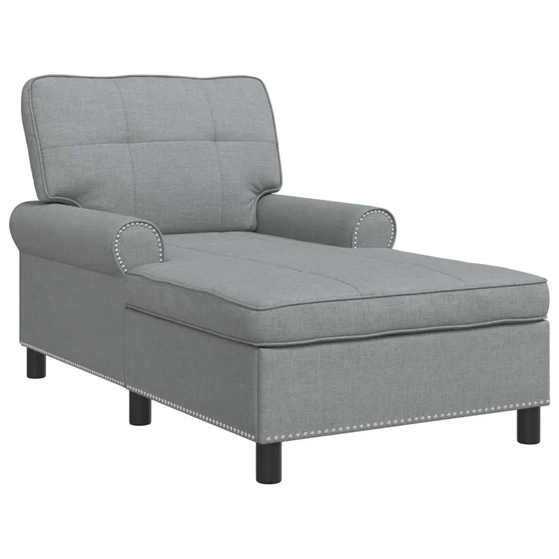 Chaise Lounge Cinzento-claro tecido 91 x 157 x 91 cm
