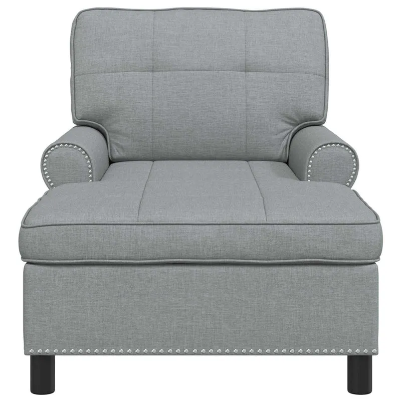 Chaise Lounge Cinzento-claro tecido 91 x 157 x 91 cm