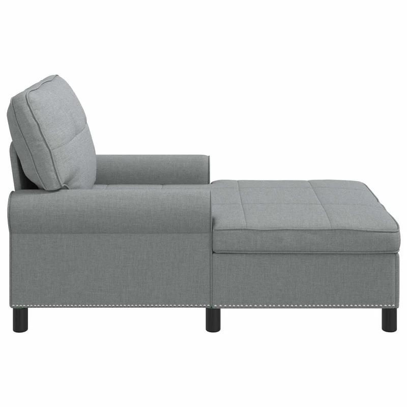 Chaise Lounge Cinzento-claro tecido 91 x 157 x 91 cm