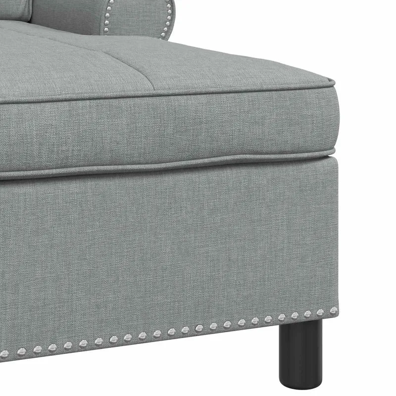 Chaise Lounge Cinzento-claro tecido 91 x 157 x 91 cm