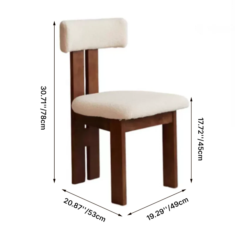 Contemporary Scandinavian Semi-round Rubberwood Cotton Linen High Resilience Sponge Dining Chair Backrest For Dining Room