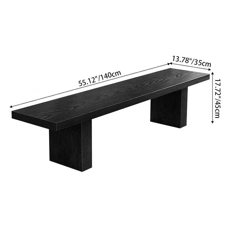 Modern Minimalist Rectangular Pine Wood Bench For Living Room
