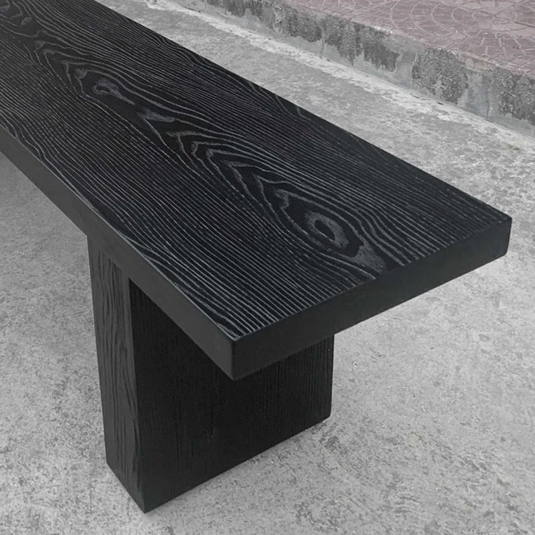 Modern Minimalist Rectangular Pine Wood Bench For Living Room