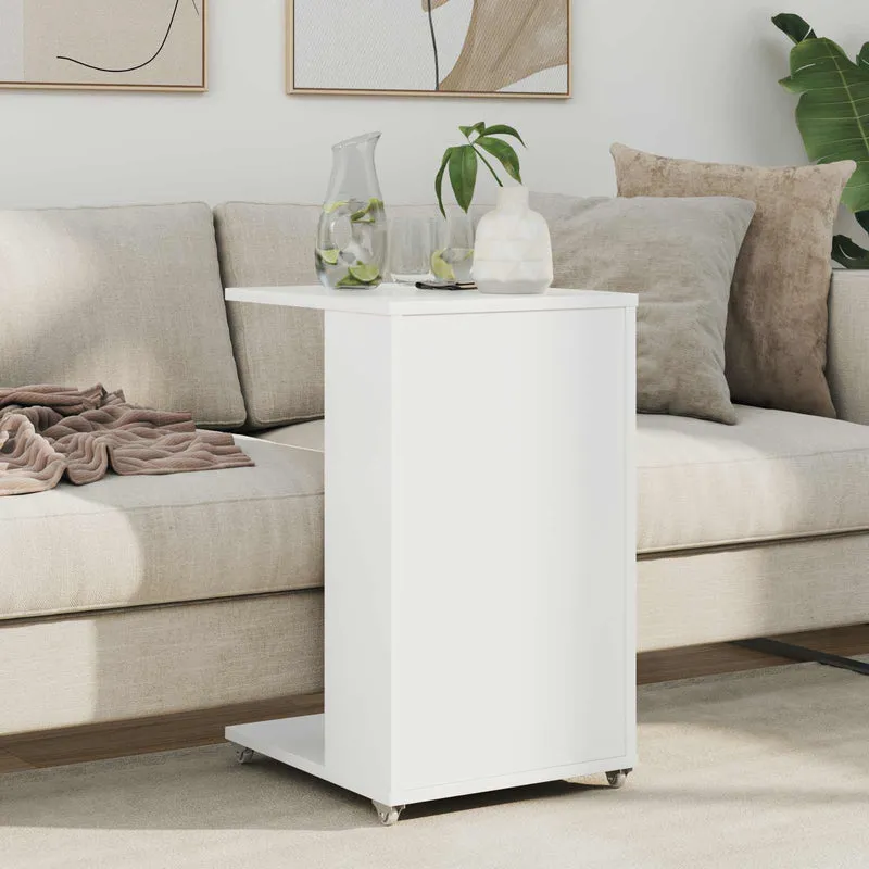 Mesa Lateral Branco 40 x 35 x 60 cm Derivados de Madeira