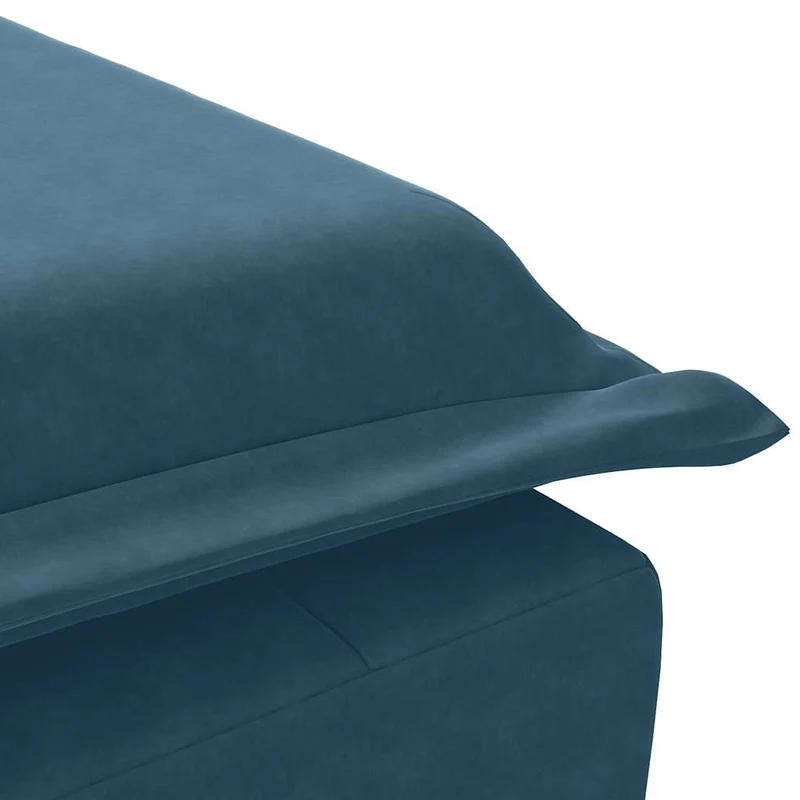 Chaise lounge de massagem com rolo veludo azul