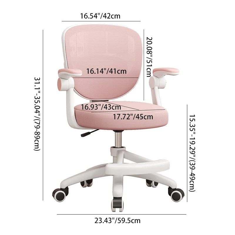 Modern Simplicity Round Cushion Fabric PP Desk Chair Backrest Armrest For Home Office